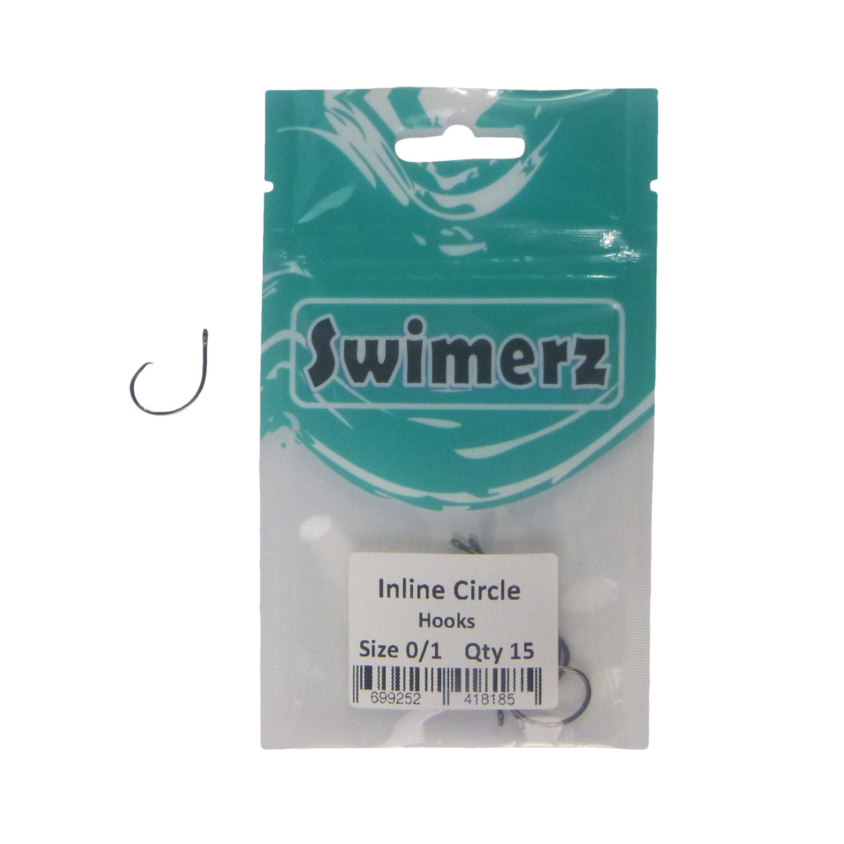 Swimerz 0/1 Inline Circle Hook 15 Pack