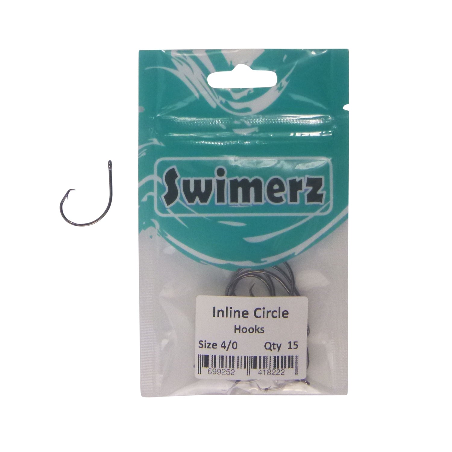 Swimerz 4/0 Inline Circle Hook 15 pack