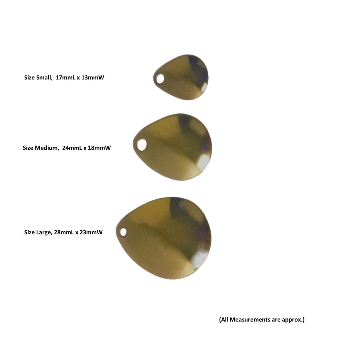 Artizan Smooth Colorado Blade, Brass, 17mmL x 13mmW, Qty 5