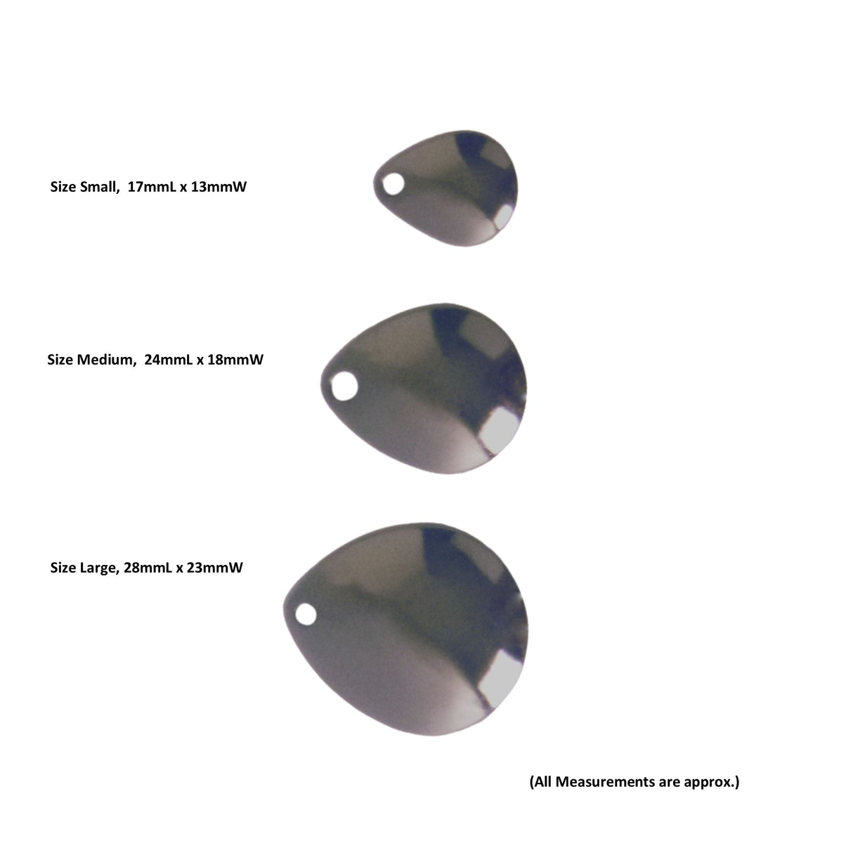 Artizan Smooth Colorado Blade, Nickel, 17mmL x 13mmW, Qty 5