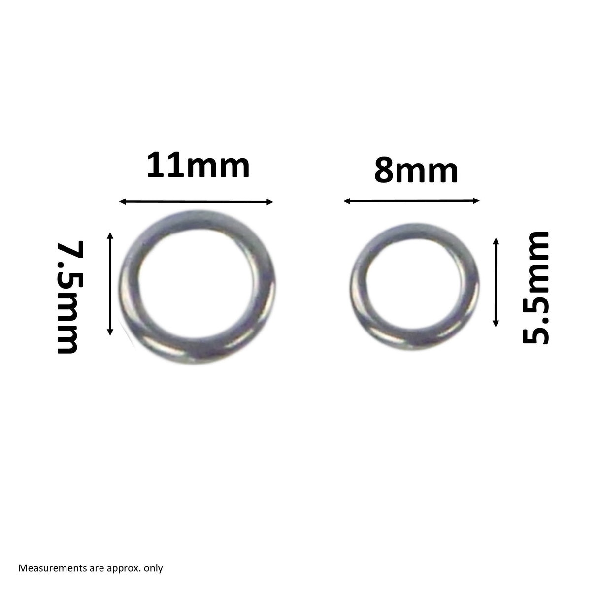 Swimerz Solid Jigging Rings, 11mm, 20 pack
