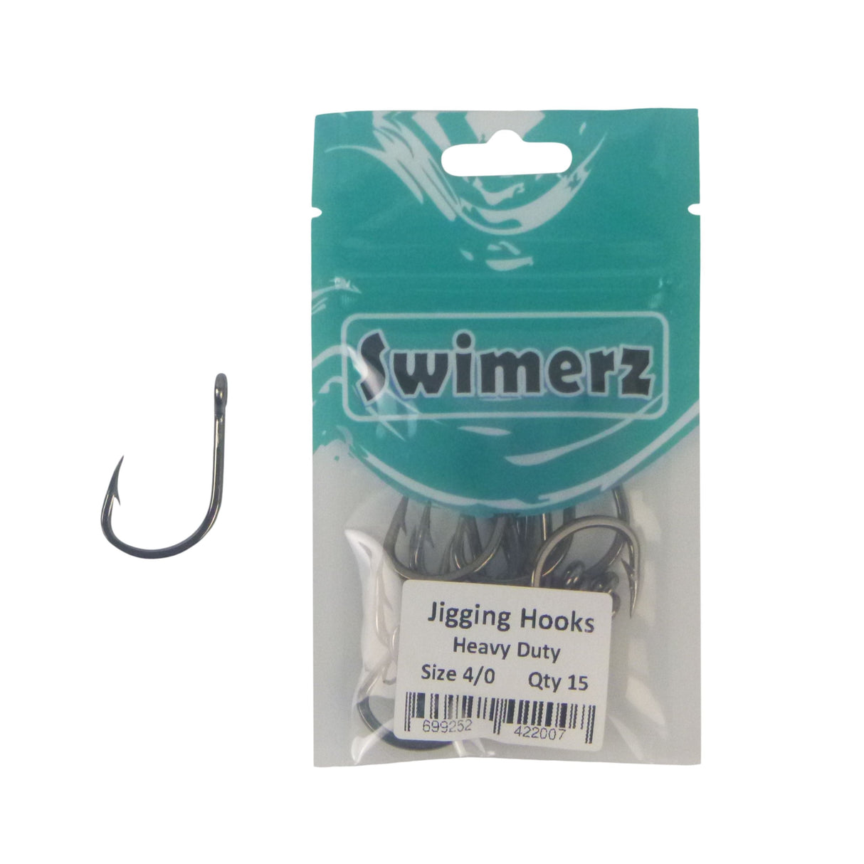 Swimerz 4/0 Heavy Duty Jigging Hooks 15 pack