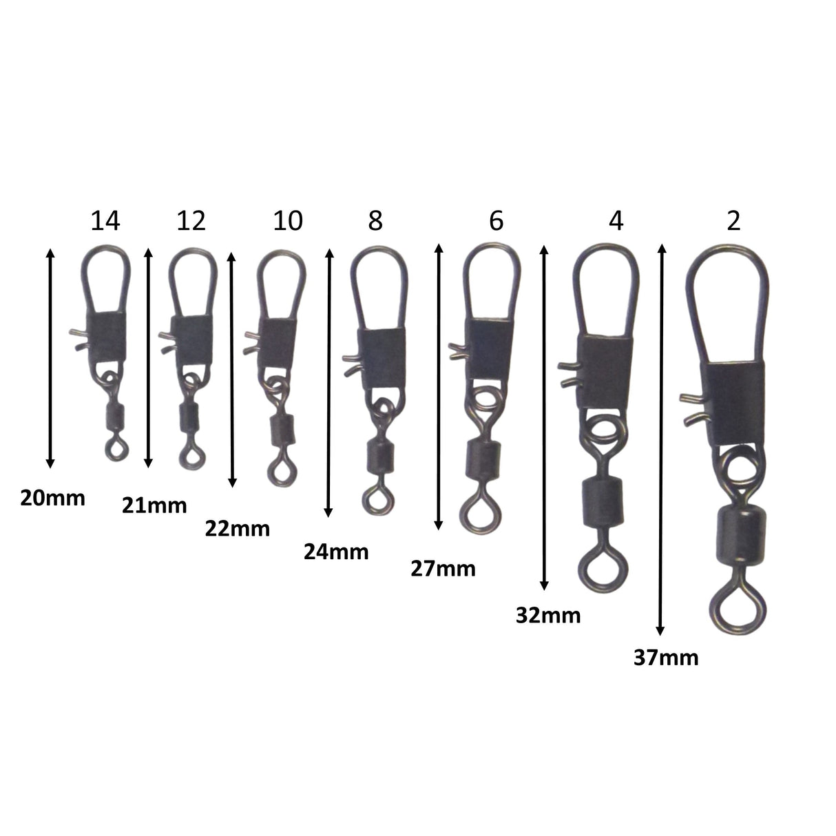 Swimerz Rolling Swivel w Interlock Snap, Size 10, 45 pack
