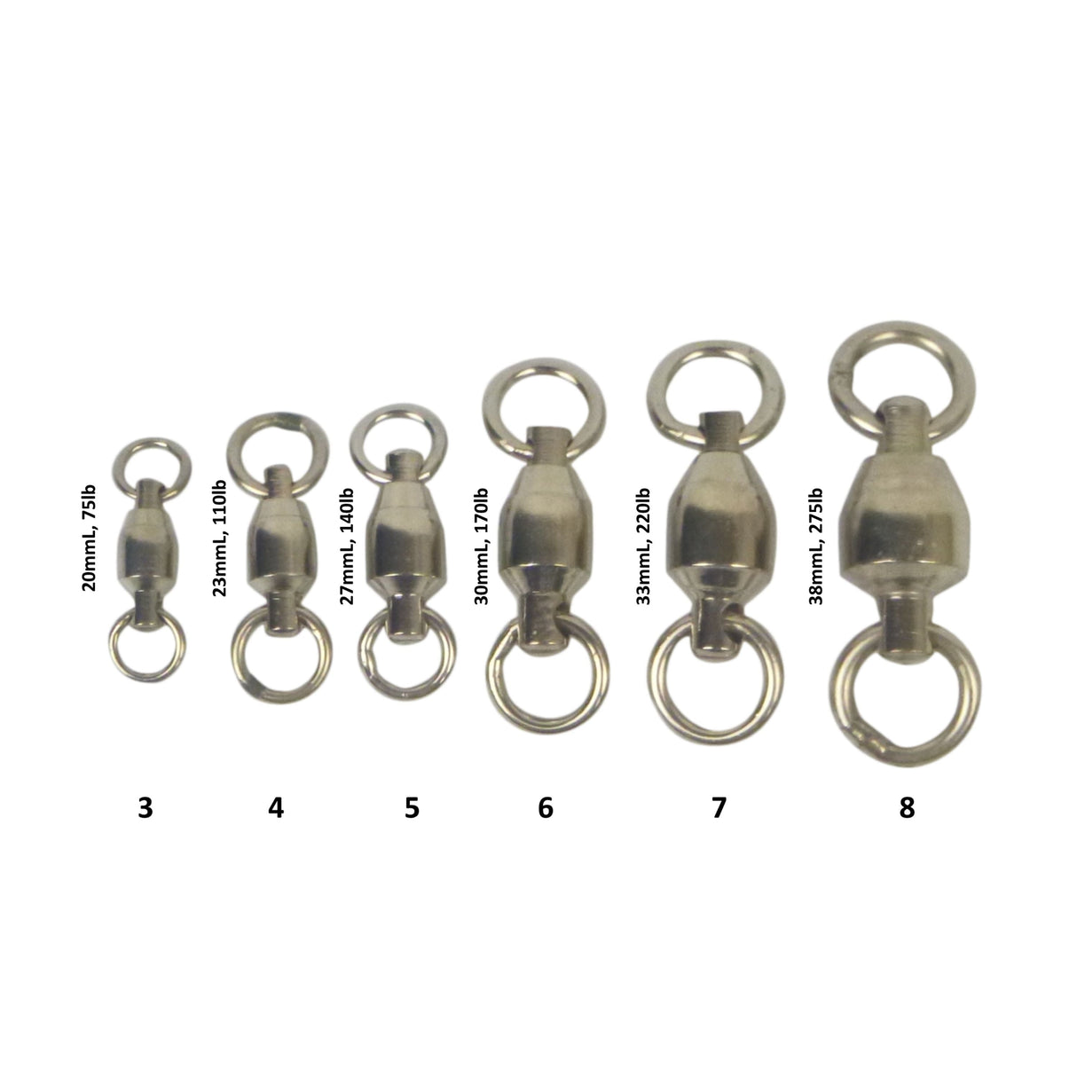Swimerz Heavy Duty Ball Bearing Swivels, Size 5, 15 pack