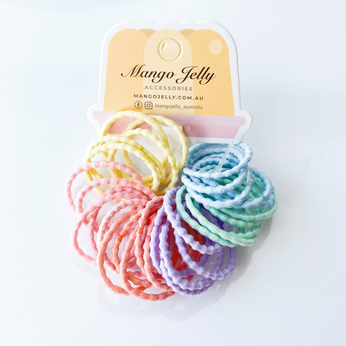 Mango Jelly Bubblegum Kids Hair Accessories - Sweet Candy Colorful Ties - 30 Count