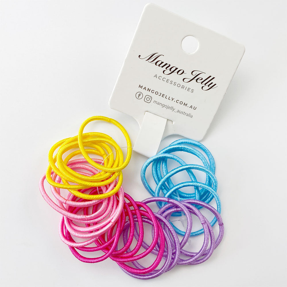 Mango Jelly Summer Hair Tie Set - Colorful Kids Accessories - Twin Pack