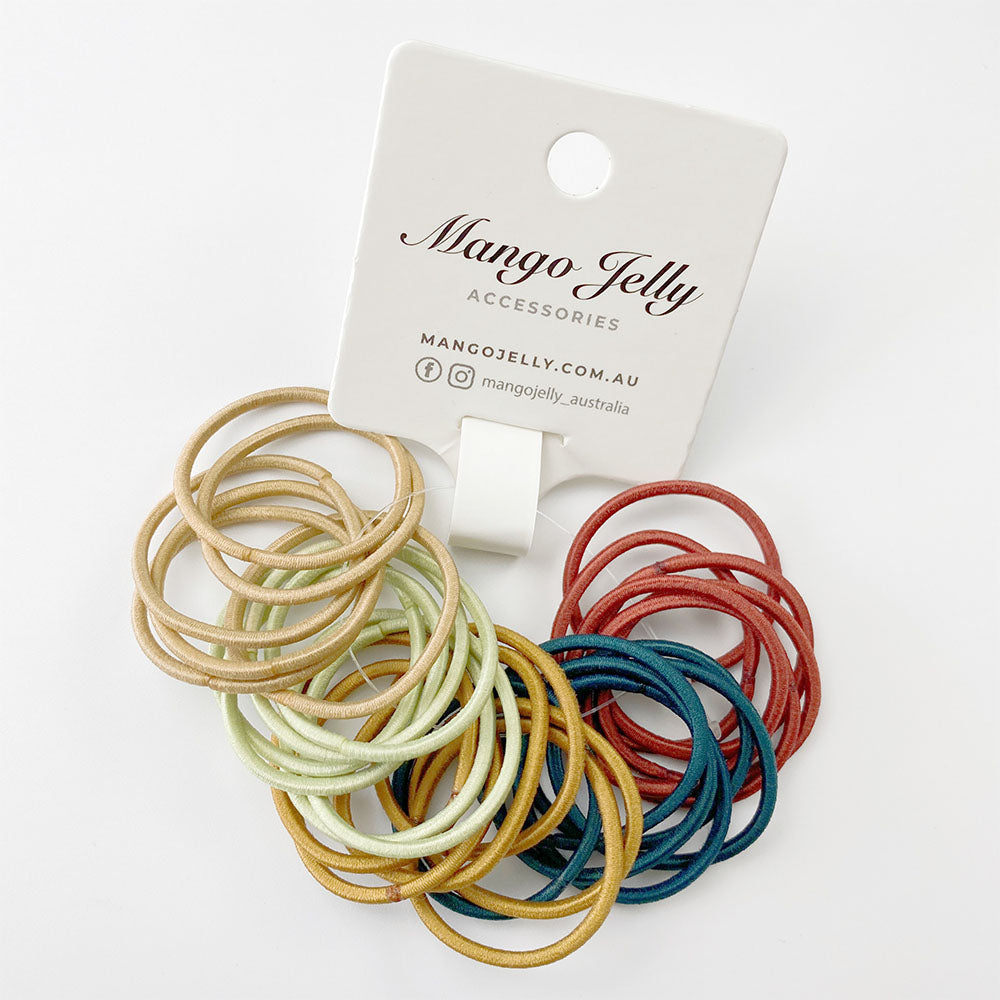 MANGO JELLY Classic Forest Collection Kids Hair Ties - Twin Pack (3cm)