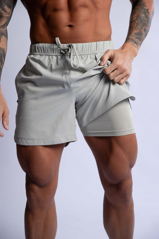 HARD HITTERS MEN'S PRO-TECH PERFORMANCE SHORTS SAGE MEDIUM