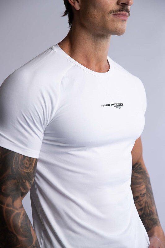 HARD HITTERS RAGLAN CREW TEE WHITE X-LARGE