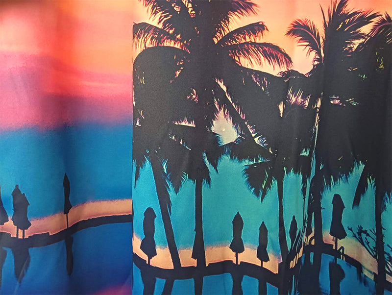 Sea View 3D Printing Blockout Curtains 2x131x160cm PINCH PLEAT Fabric Seascape