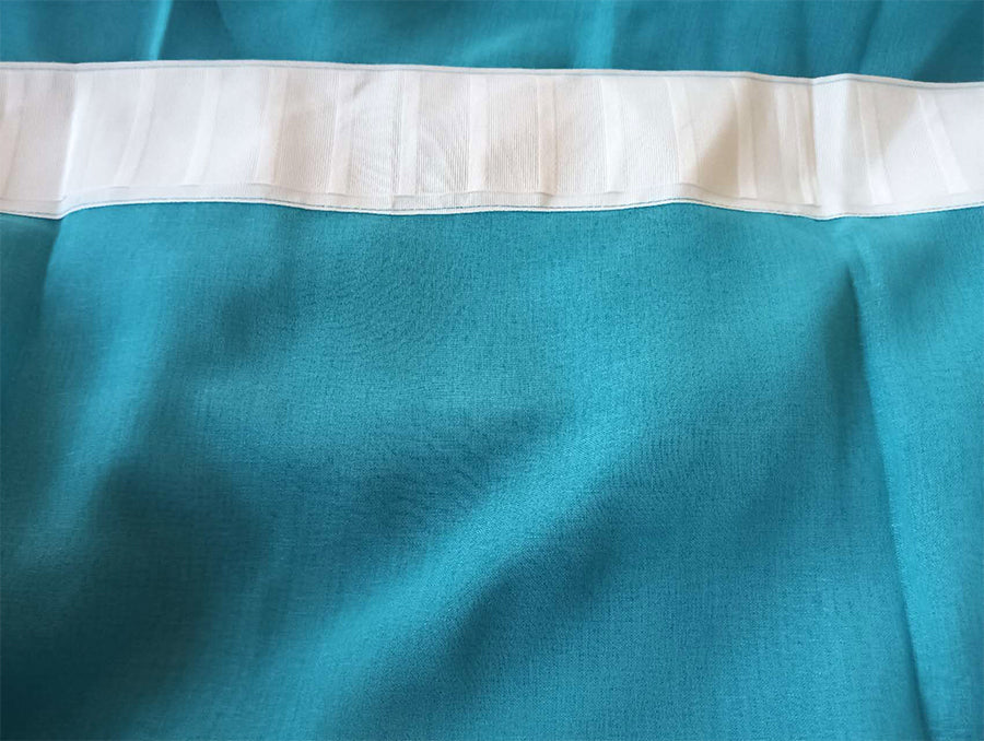 2 Sheer Voile Curtains 544cm x 230cm Drop+Hooks Pinch Pleat + Hooks, Lake Blue