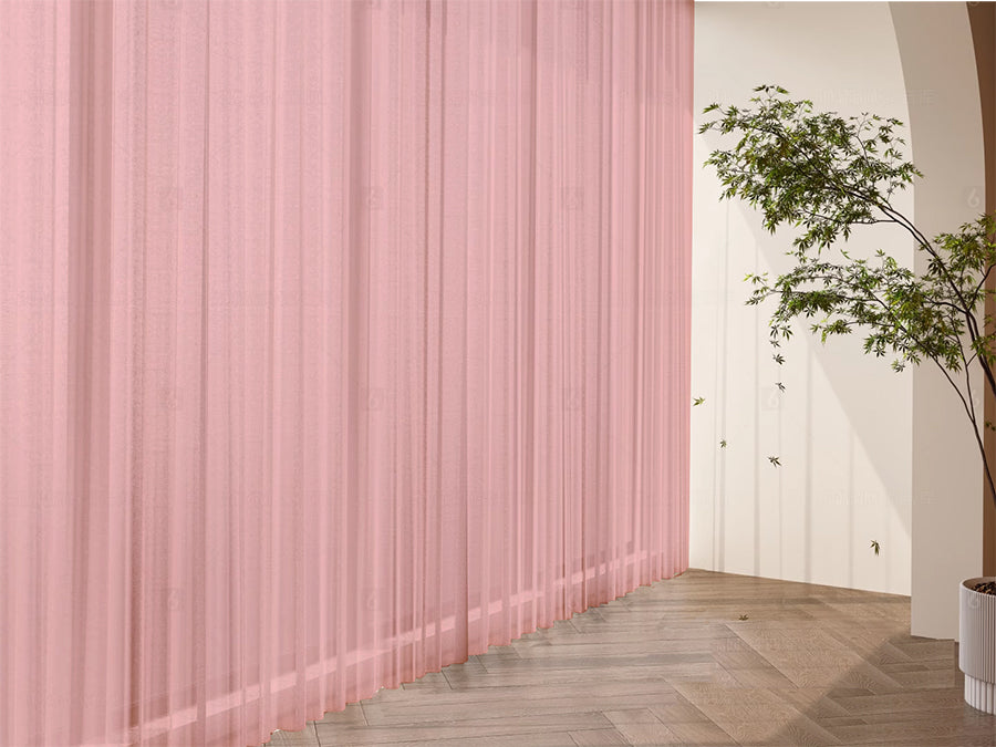 2 Sheer Voile Curtains 544cm wide 230cm drop+30 Hooks Pinch Pleat New Pink