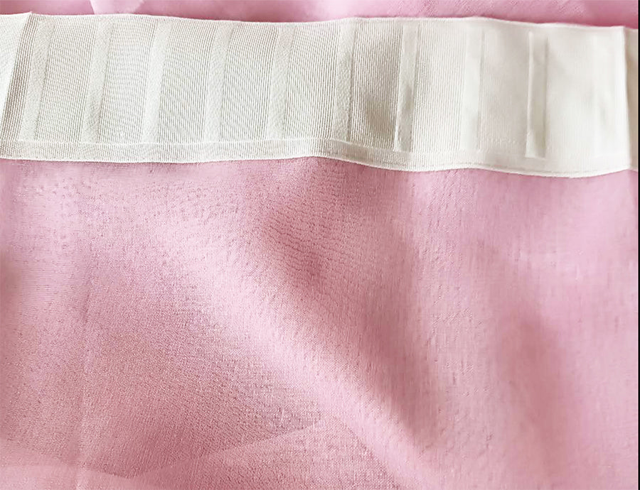 2 Long drop Sheer Voile Curtains 588cm wide 270cm Drop Pinch Pleat+30 Hook, Pink