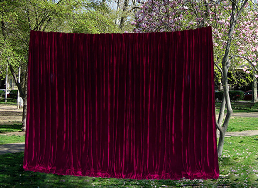 Long 4-Way Stretch Velvet Curtains 600x265cm with 30 hooks Pinch Pleat Burgundy