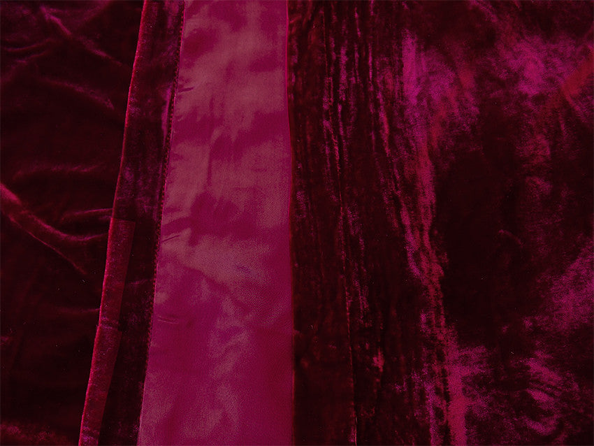 Long 4-Way Stretch Velvet Curtains 600x265cm with 30 hooks Pinch Pleat Burgundy