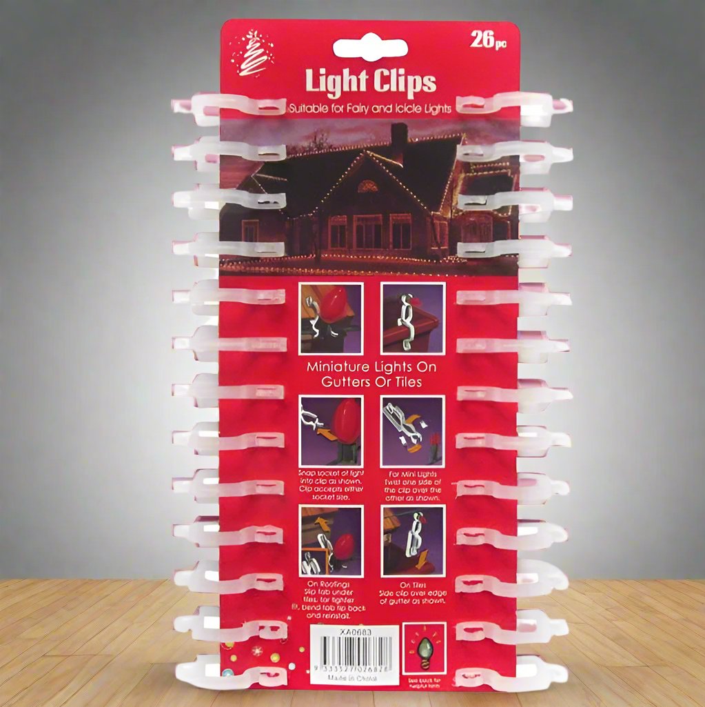 Festive Light Clip Collection ? 26-Piece Kit for Easy Installation of Fairy and Icicle Lights