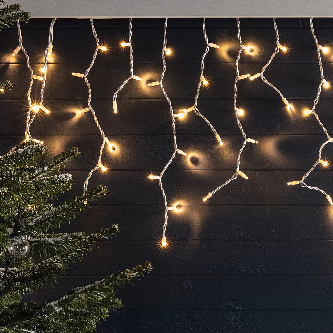 500 LED Icicle String Lights ? Available in 4 Stunning Colors - Cool White Option