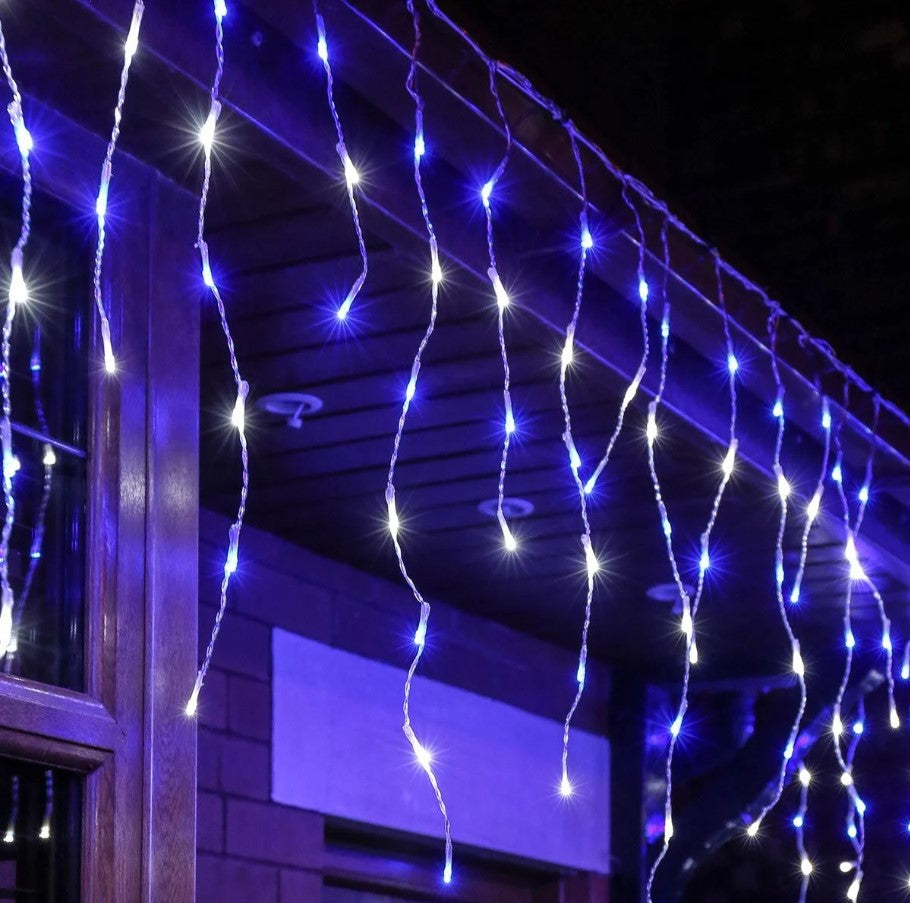 500 LED Icicle String Lights ? Available in 4 Stunning Colors - Cool White Option