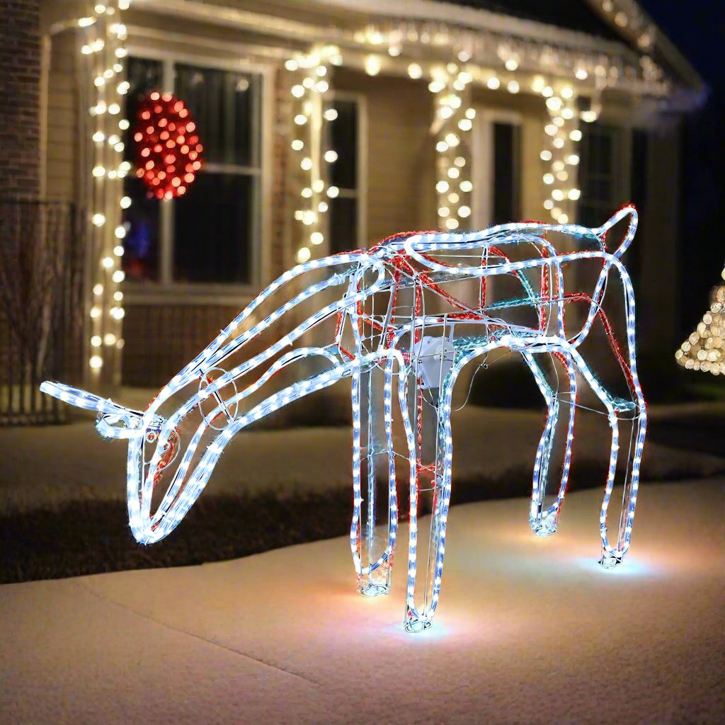 Small Moving Cool White LED Ropelight Reindeer for Outdoor Decoration - Two Styles Available