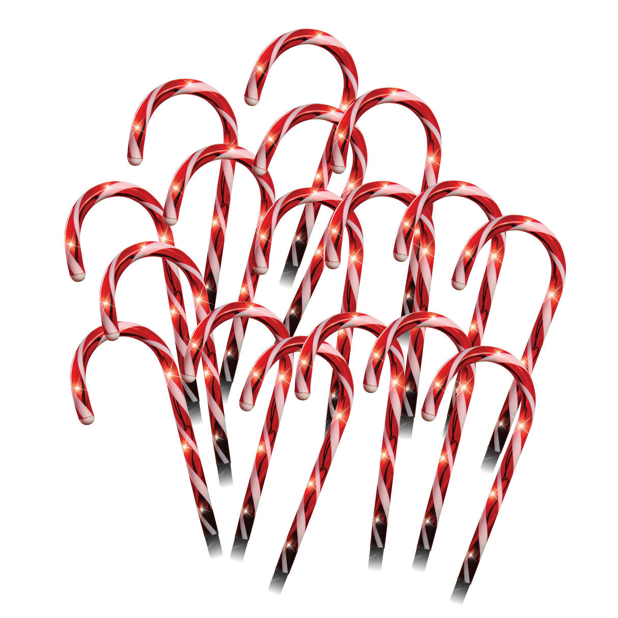 Illuminating 20-Piece LED Candy Cane Pathway Lights Set
