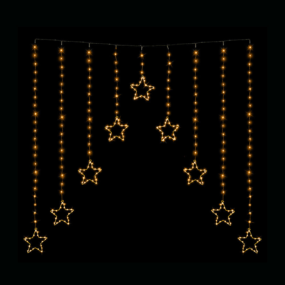 Celestial Gold LED Star Curtain Lights for Enchanting Decor