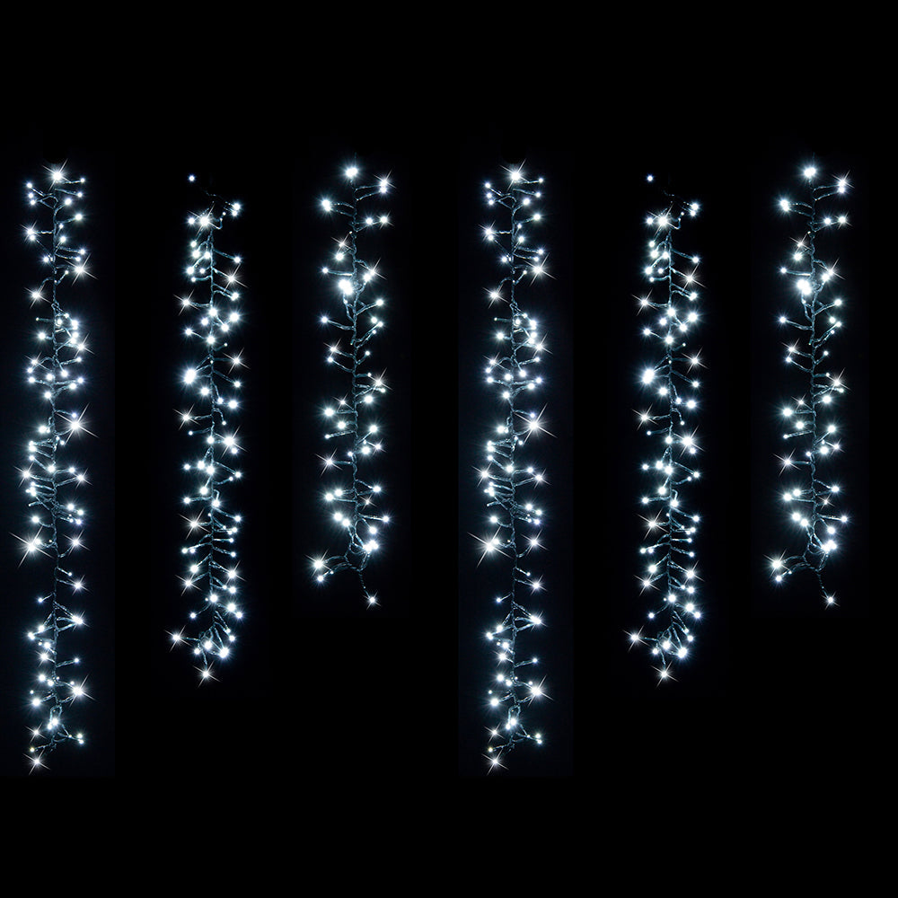 Solar 480 LED Cluster String Lights - Available in Vibrant Multicolor and Elegant Cool White