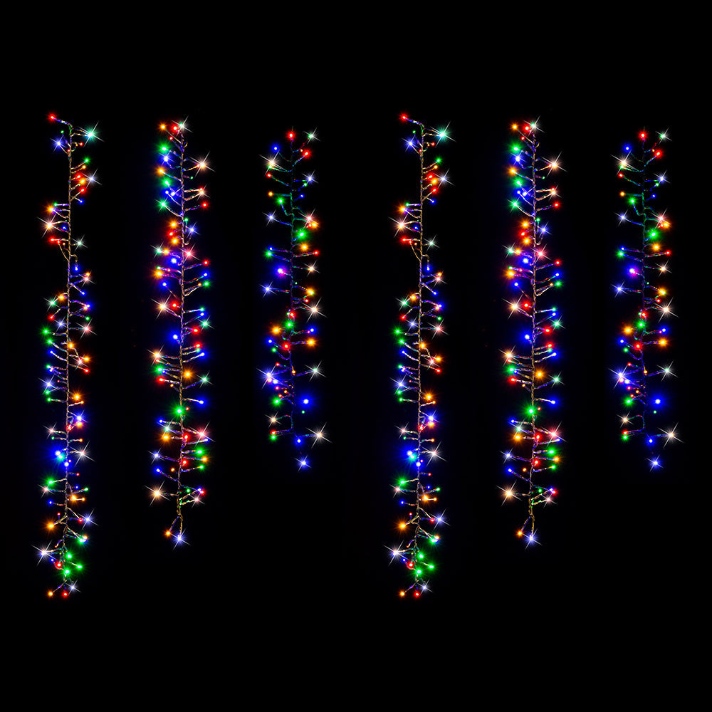 Solar 480 LED Cluster String Lights - Choose from Multicolor or Cool White