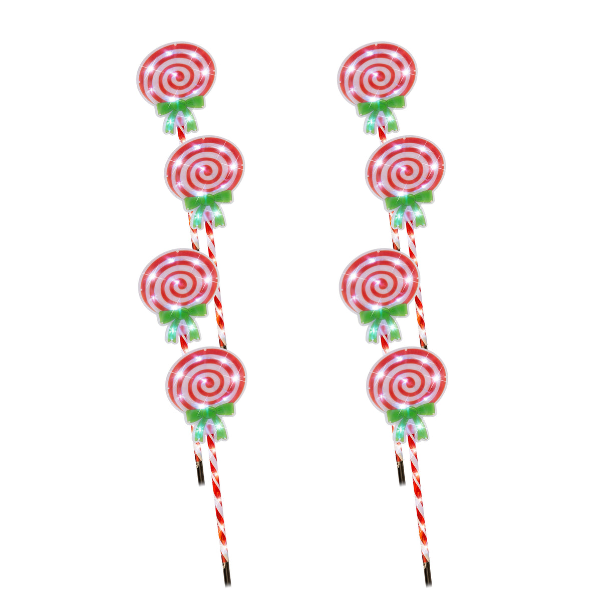 Colorful LED Candy Lollipop Path Lights - Set of 4 for Festive Illumination