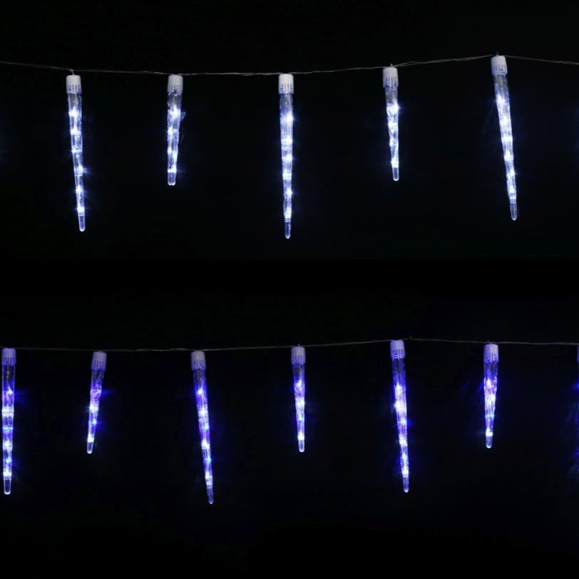 24-Count LED Icicle Tube Lights - Choose Between Cool White or Blue