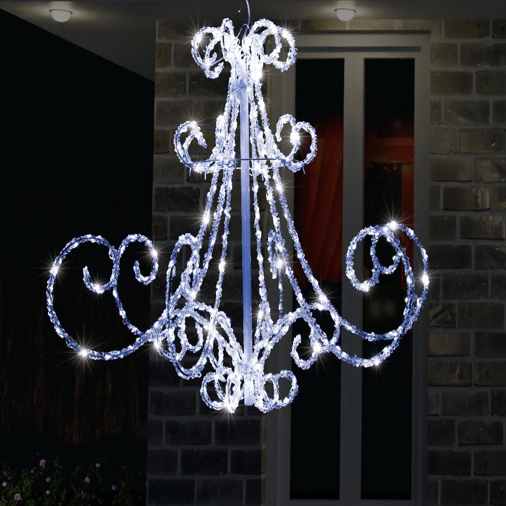 Vibrant LED Acrylic Chandelier with Flashing Effects in White and Multicolor