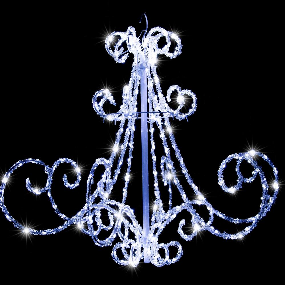 Vibrant LED Acrylic Chandelier with Flashing Effects in White and Multicolor