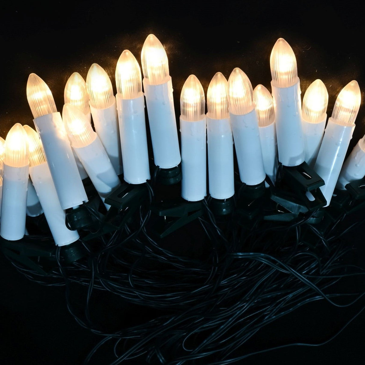20 Warm White LED Candle Clip Lights - Create a Cozy Festive Atmosphere