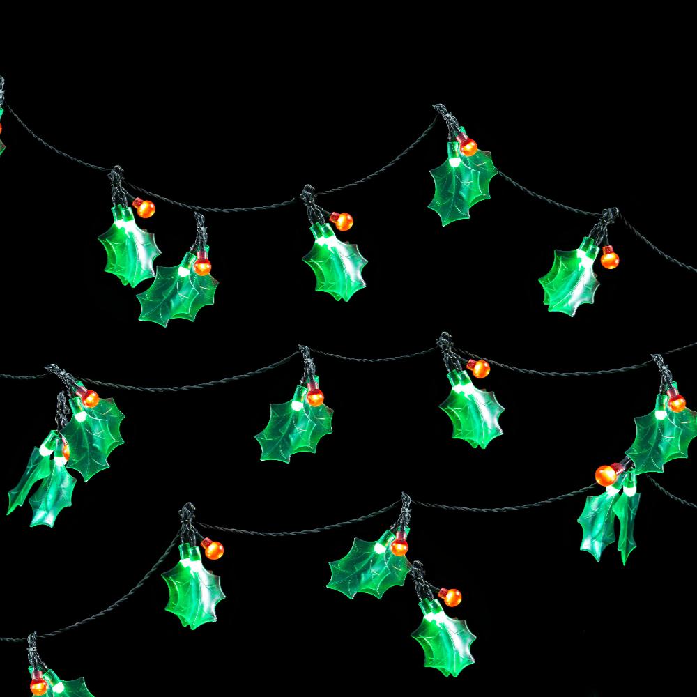 40 Pack of 120 LED Holly String Lights for Festive Decor