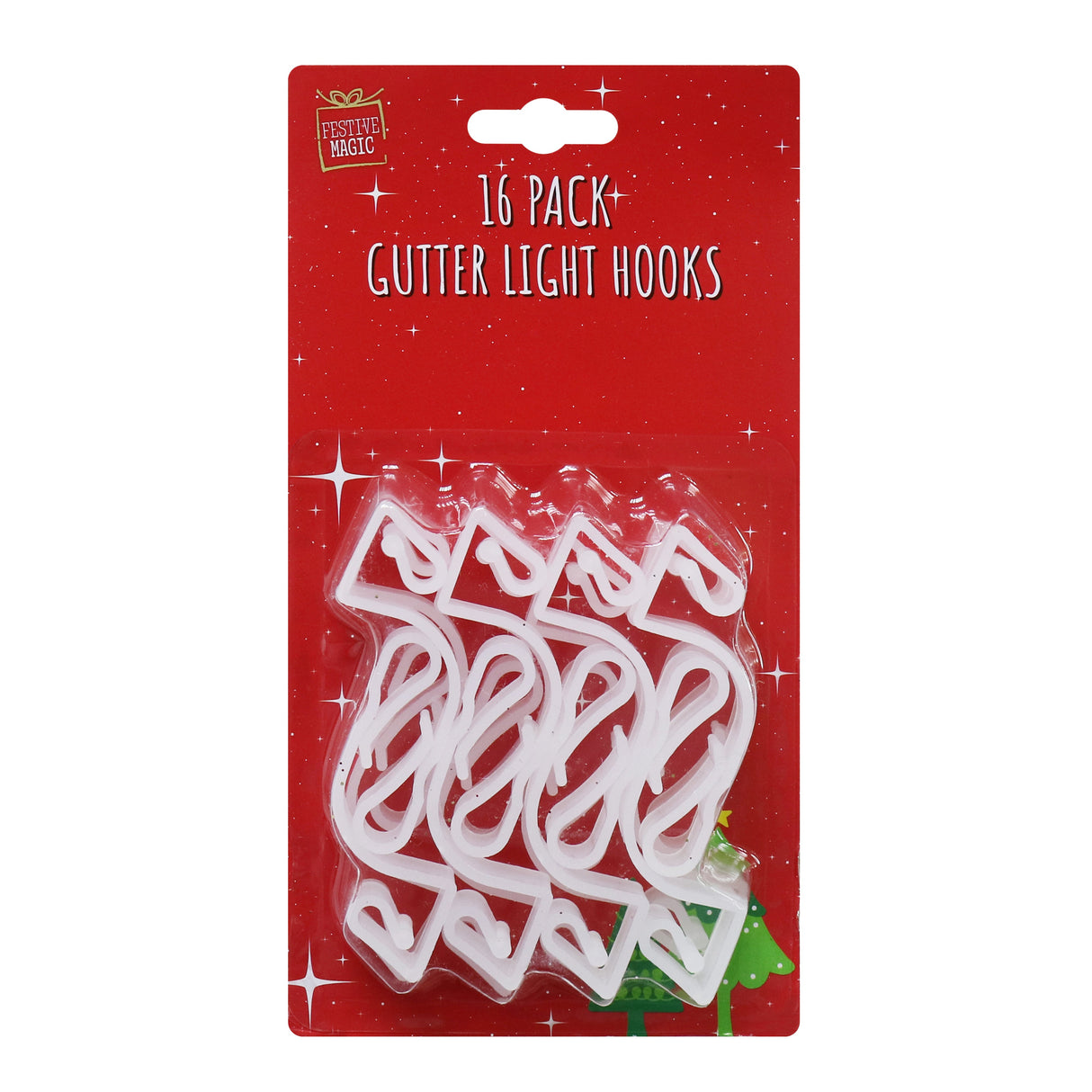 Extra Large Holiday Gutter Hooks - 16 Count for Easy Festive Lighting