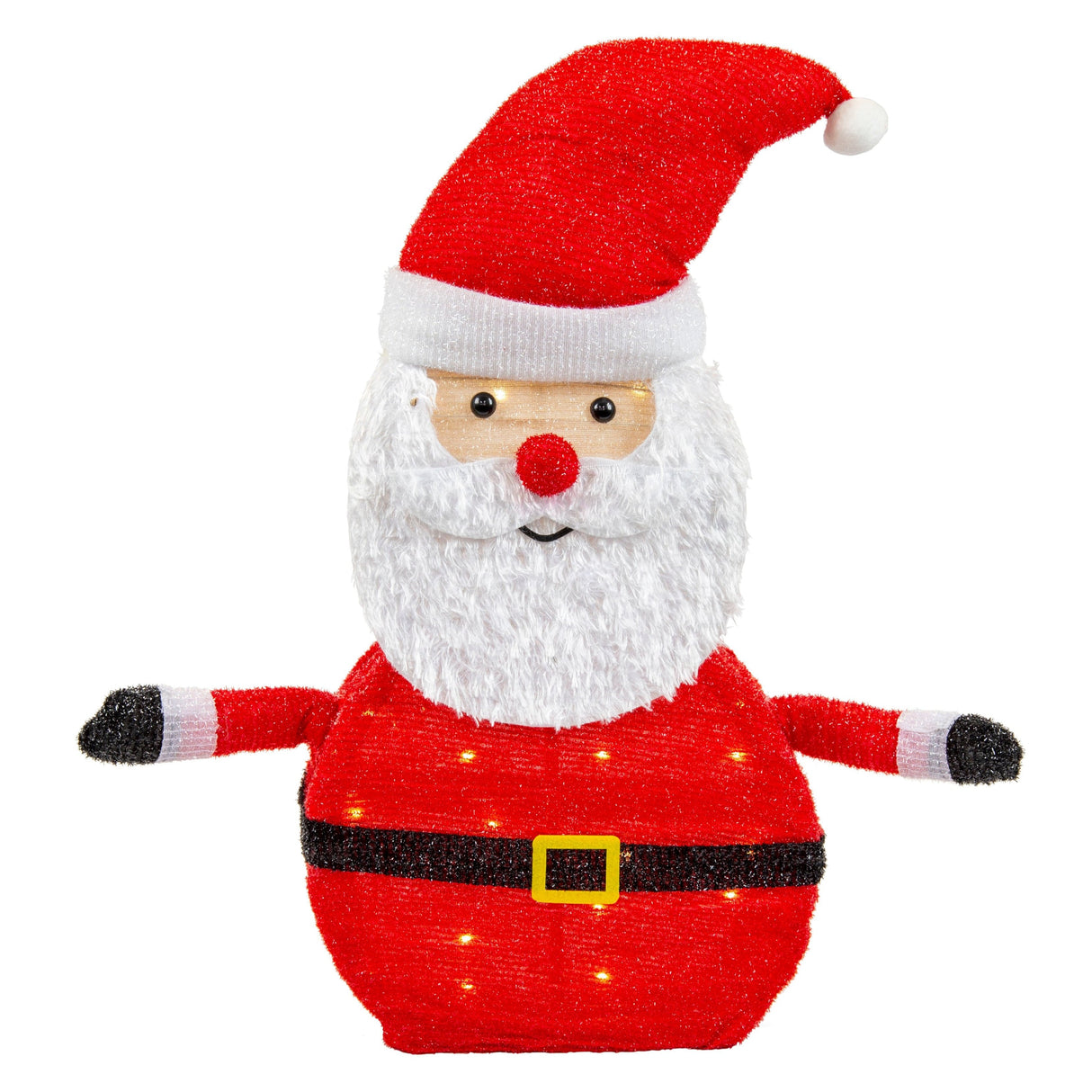 Illuminated 70cm Collapsible Tinsel Santa Decoration