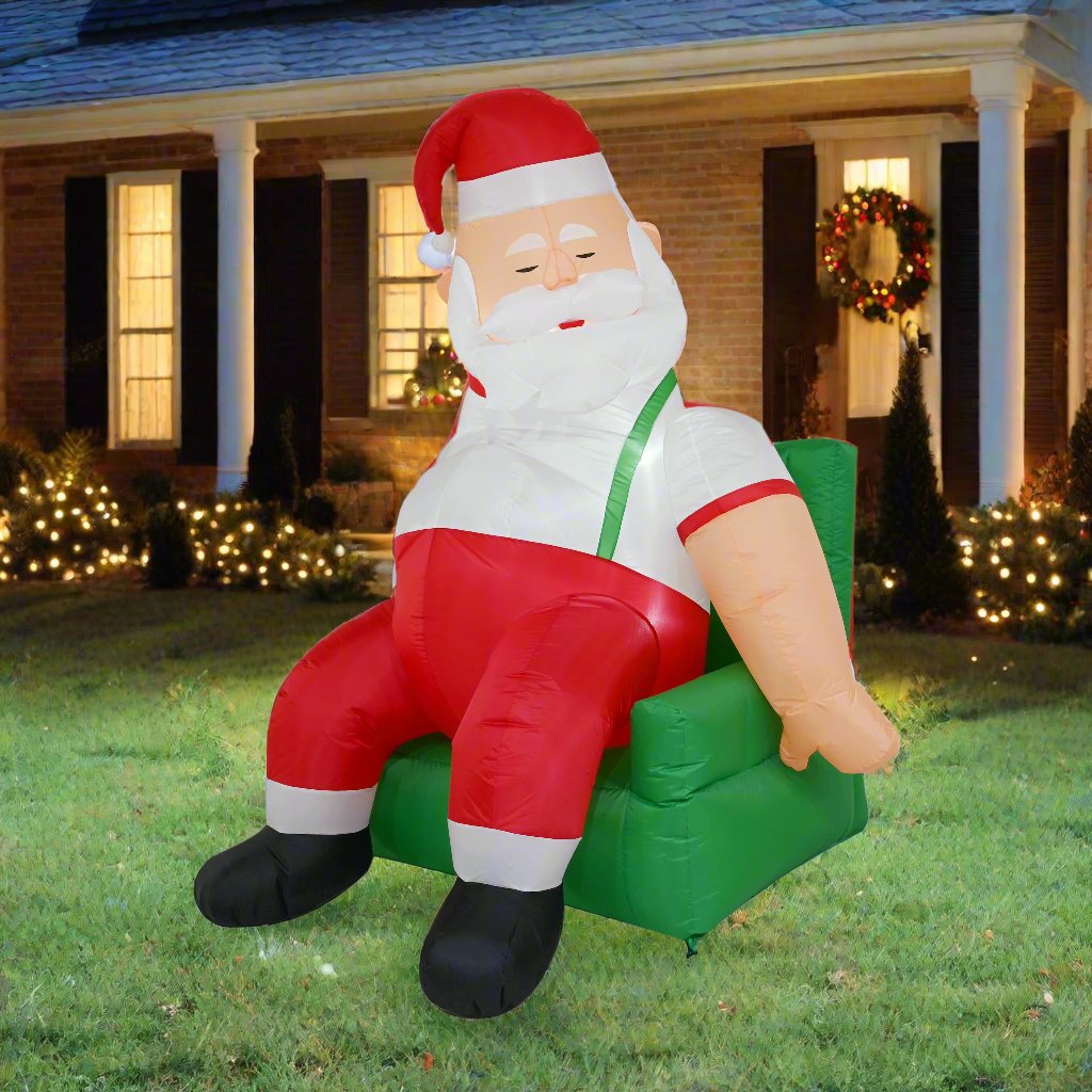 Giant Inflatable Couch Potato Santa - 190cm Holiday Cheer