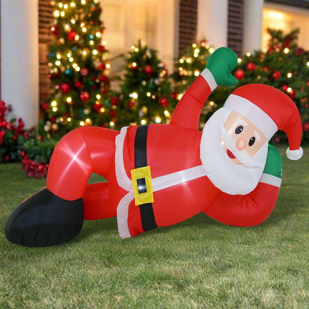 Whimsical 240cm Inflatable Santa - Relaxed Holiday Decor