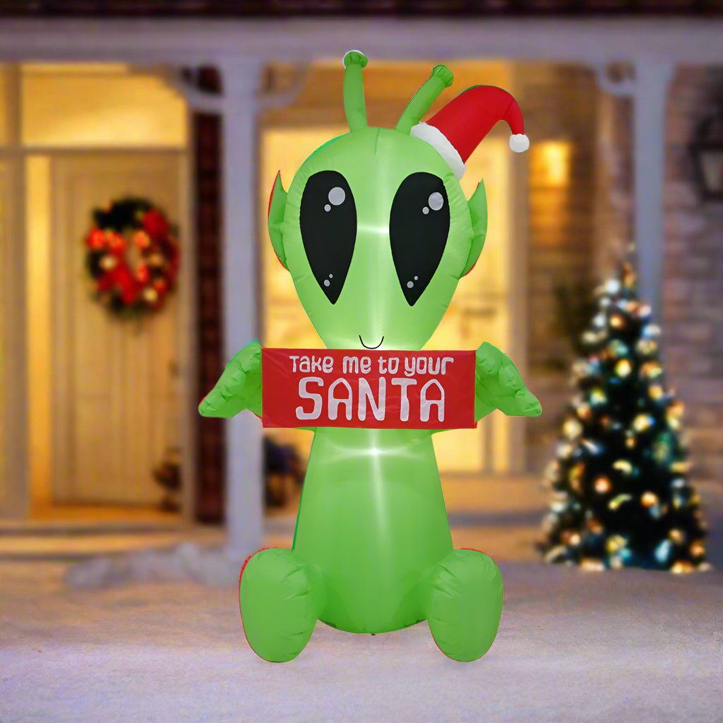 Giant 210cm Inflatable Christmas Alien Decoration