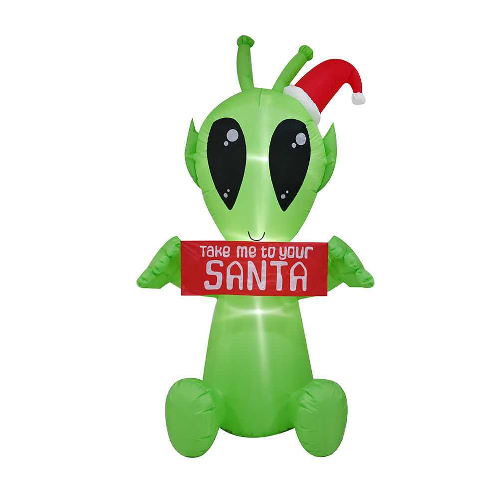 Giant 210cm Inflatable Christmas Alien Decoration