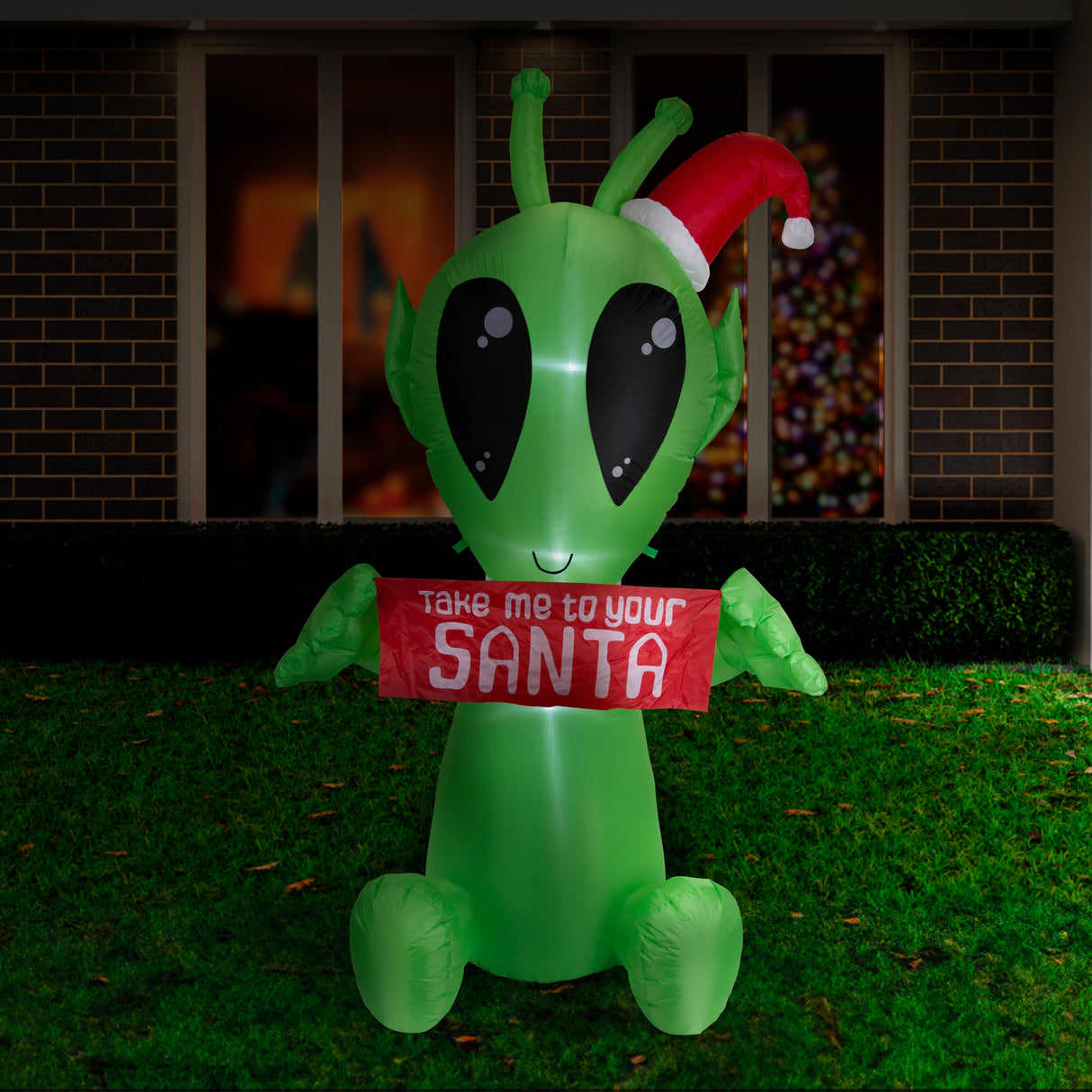 Giant 210cm Inflatable Christmas Alien Decoration