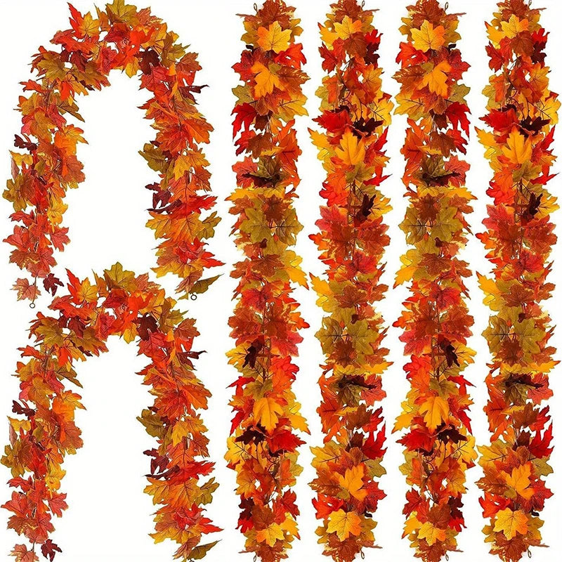 Vibrant 2M Autumn Maple Leaf Decorative Garland