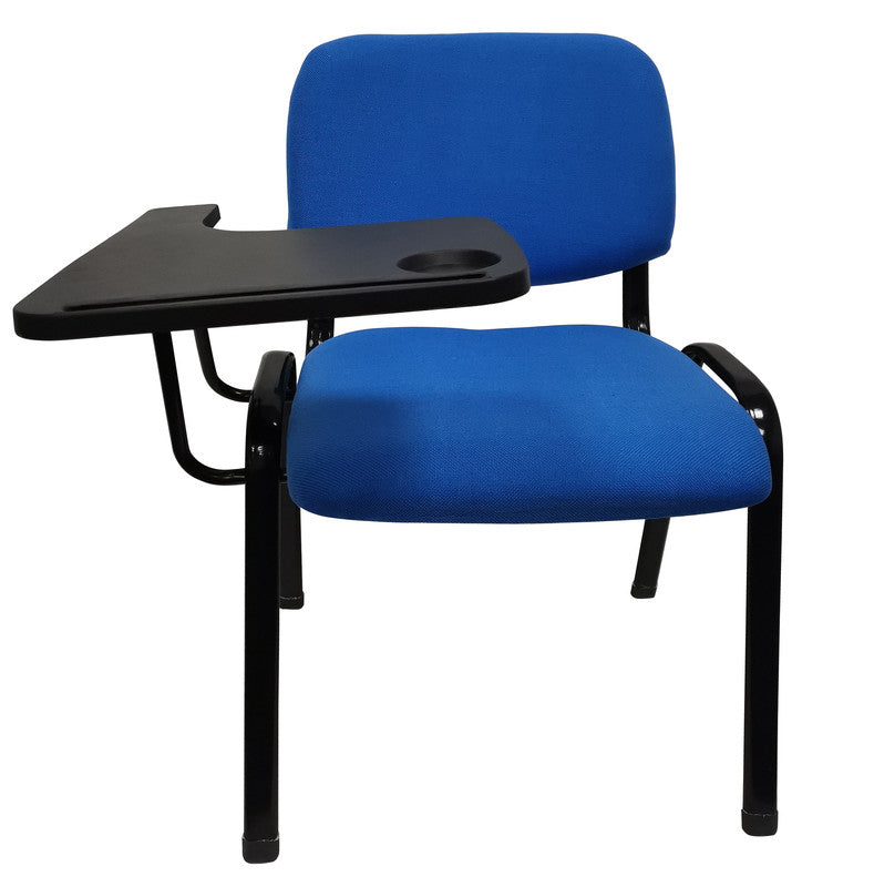 Blue NNECN Classroom Lecture Chairs with Removable Tablet Top - Set of 6 for Training and Conference Use
