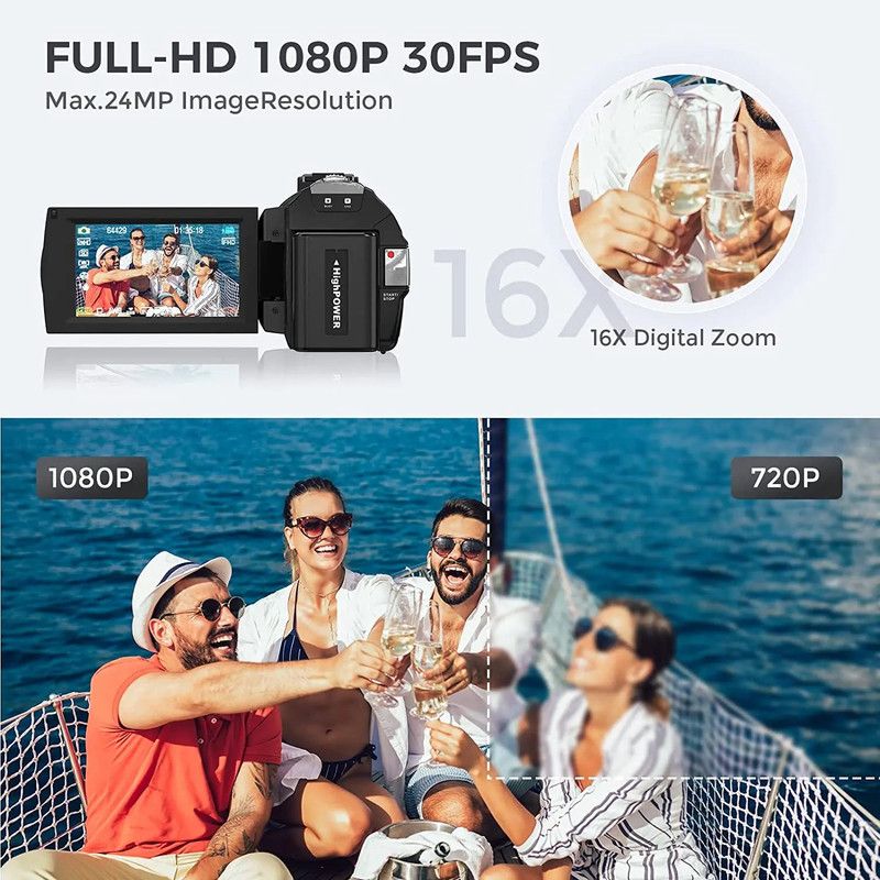 Digital HD Camera with Rotating Screen
