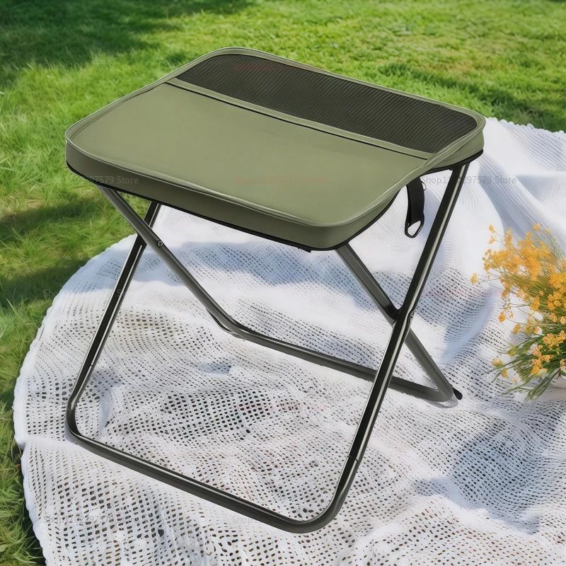 Portable Folding Backpack Stool Green