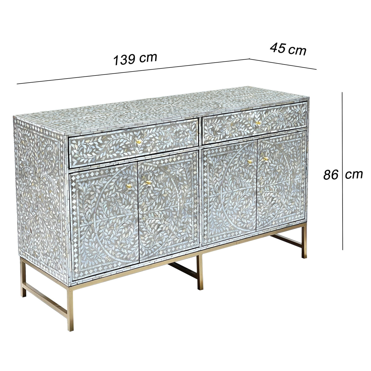 MOTHER OF PEARL HAND MADE SWISH SIDEBOARD