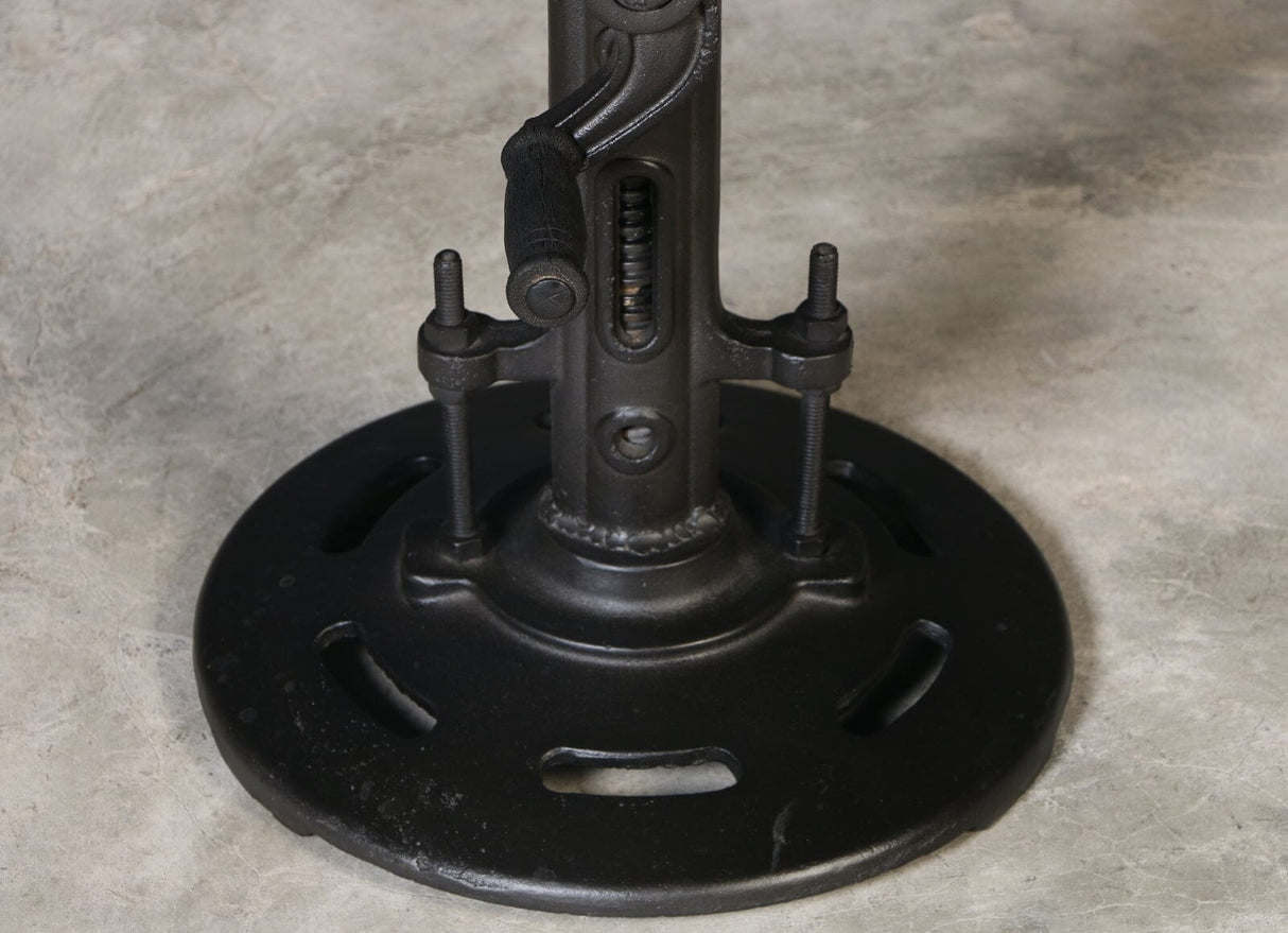INDUSTRIAL PARIS WIND UP CAST IRON BAR STOOL