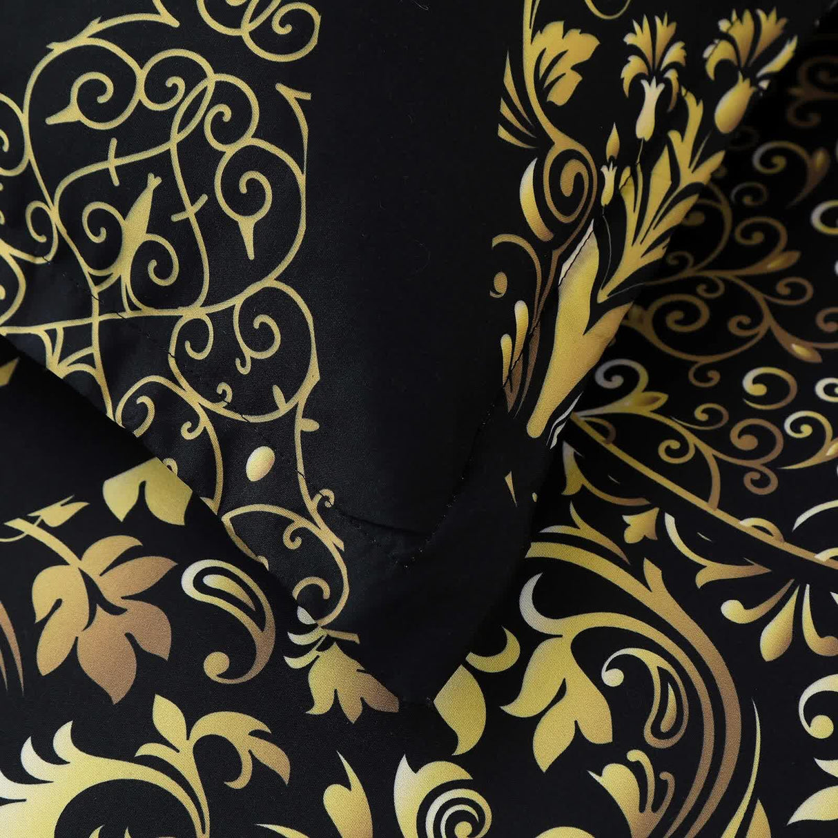 Regal Elegance Black and Gold 3 Pc Comforter & Pillow Cover Set KING