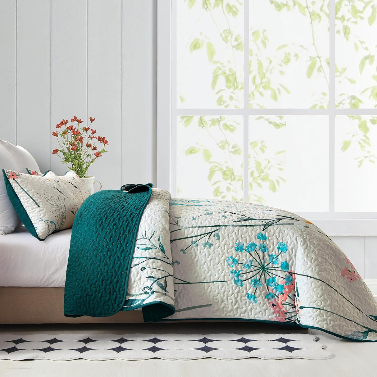 Soft floaral Orchid Dream 3 Pc Bedspread & Pillow Cover Set