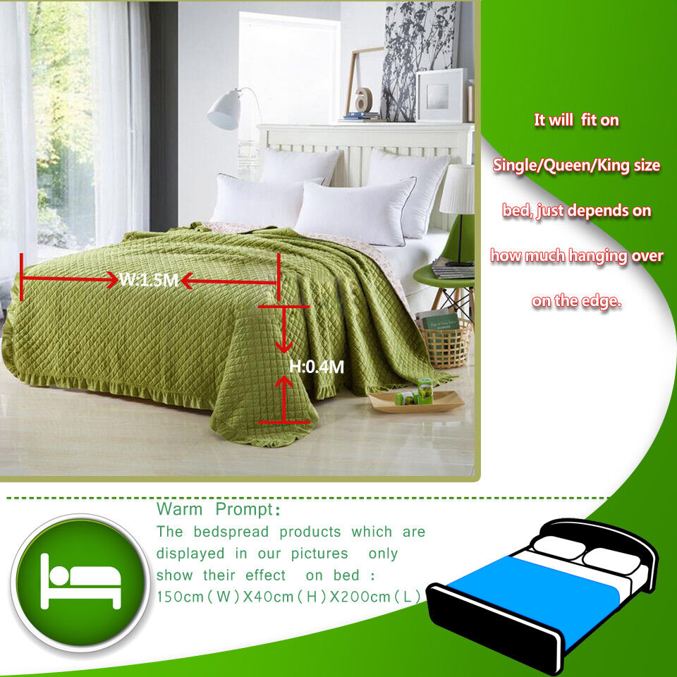 Embroidered Regal Lily Pattern 3 Pc Bedspread & Pillow Cover Set