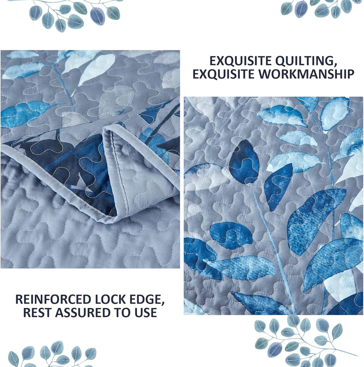 Tranquil Zen Garden Floral 3 Pc Bedspread & Pillow Cover Set